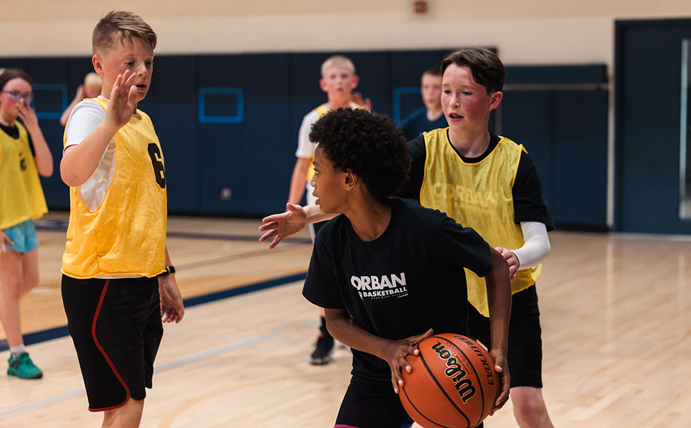 Young Campers Scrimmage at Basketball Camp